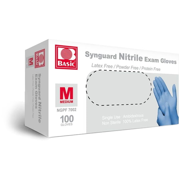 Guantes de nitrilo Basic Medical NGPF-7002 sin látex, 100 unidades