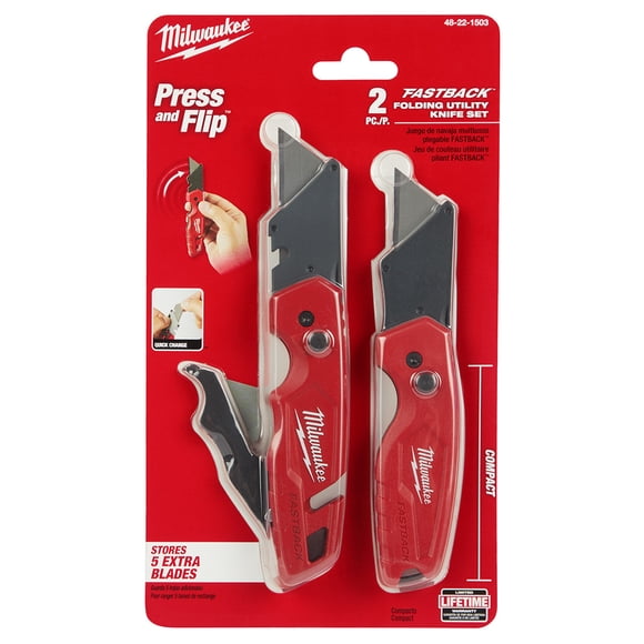 Cuchillo Cartonero Plegable c/almacenamiento de Hojas + Cuchillo Plegable Compacto(set)