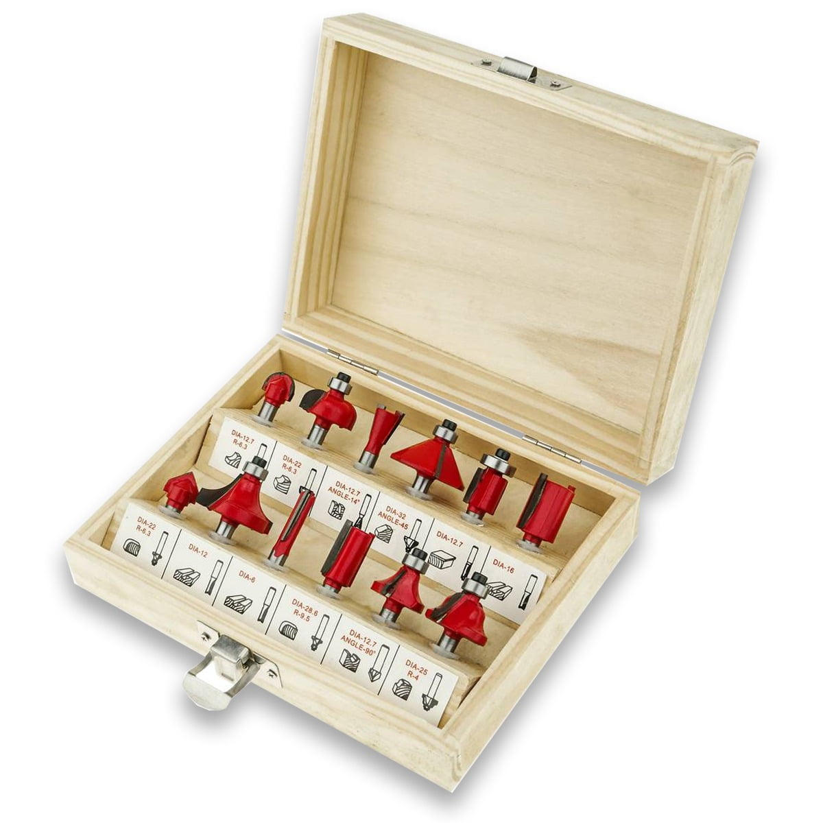 Genérico - Set 12 Fresas 6.35mm Para Fresadora Tupi