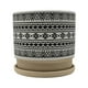 thumbnail image 2 of Macetero Maceta De Ceramica Blanco Con Patrones Negro S, 2 of 6