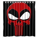Pinghai - Cortina De Ducha Deadpool Con Ganchos (167 X 183 Cm)