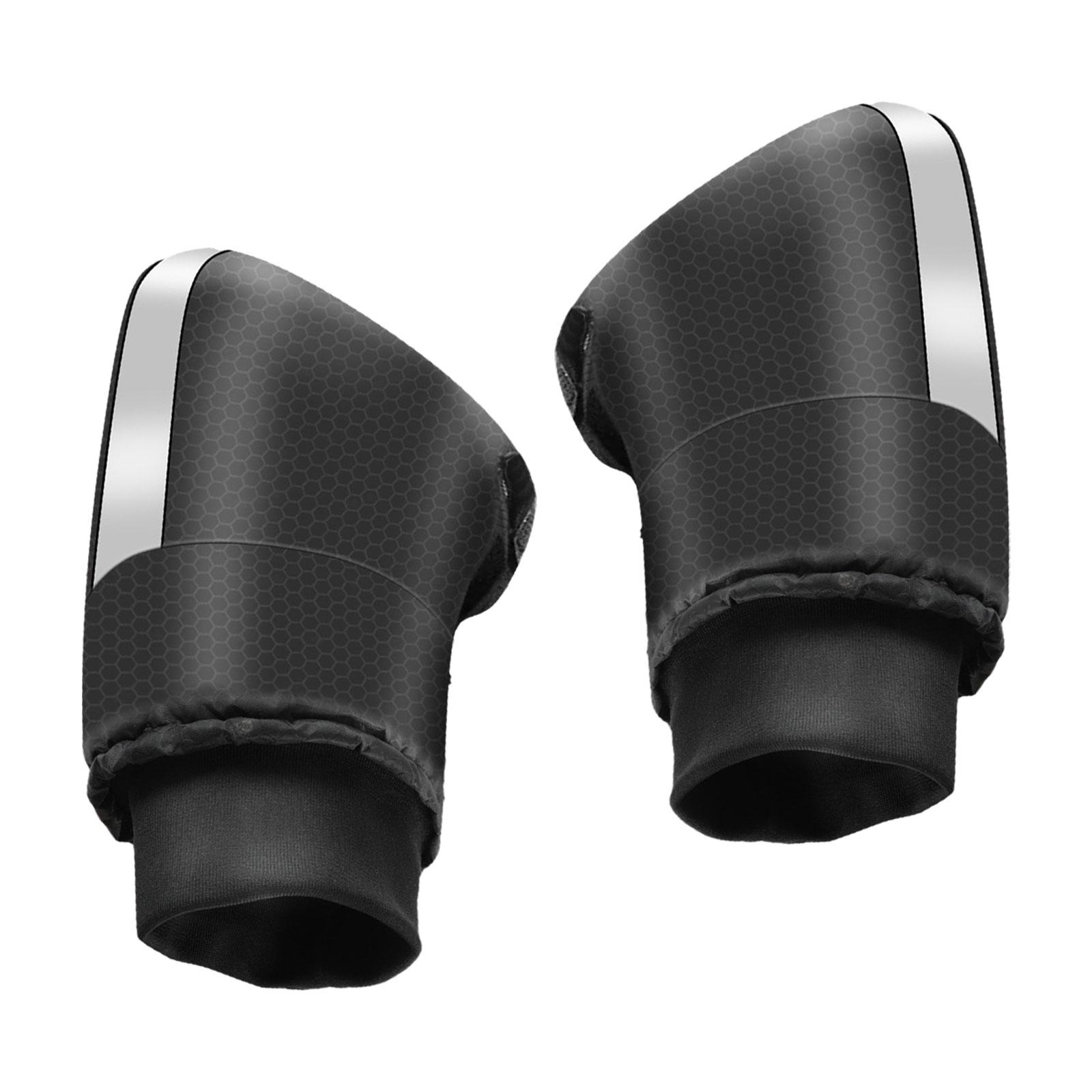 Magideal - Guantes Para Manillar De Motocicleta, Cubierta Suave A Prueba De Viento Para Mango, Orejeras Para Atv Para Clima Frío, Motocicleta, Scooter, Moto De Negro