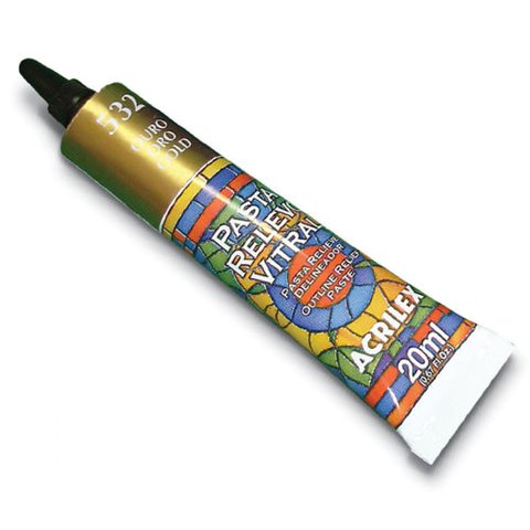 Acrilex - Pasta Relieve Vitral 20 Ml Gris