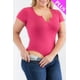 thumbnail image 1 of Saronite Body Casual Básico con Cuello Abierto, Manga Corta, sin Costuras, Suave, Estilo Insinuación (Talla Grande para Mujer), 1 of 5
