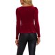 thumbnail image 3 of INSPIRE CHIC Blusa de Mujer Elegante de Terciopelo con Escote Corazón de Manga Larga y Peplum Talla S Rojo, 3 of 6
