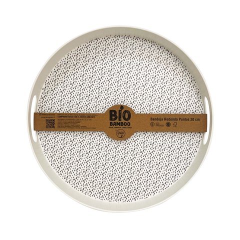 Decogreen - Bandeja Biobamboo Redonda Puntos 30 Cm