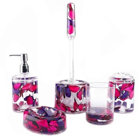 Set de Baño Locco Decor 5 Piezas Acrílico Hoja Flotante