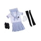 thumbnail image 3 of Traje De Uniforme De Colegiala A Escala 1:6 Para Cuerpo De Figuras De Acción Femeninas De 12 Pulgadas, Azul Claro, 3 of 3