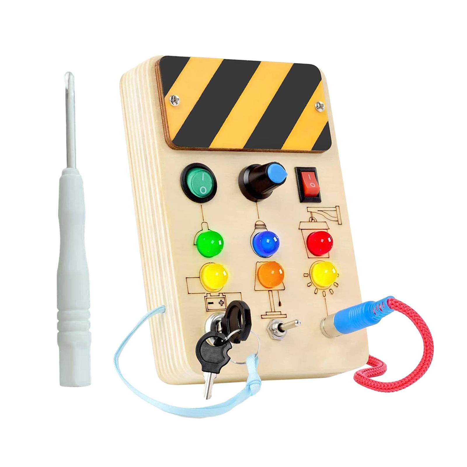 Bothyi - Interruptor De Tablero Ocupado, Interruptor De Luces, Juguete De Madera Montessori Para Fiesta, Niños, Rectángulo Con Llave