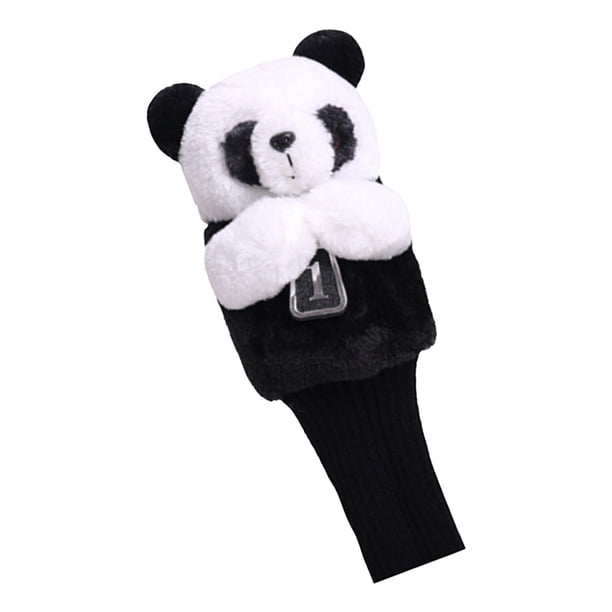 Soft lujoso panda de golf de golf de madera de madera con protección de eje de golf de golf lindo tapa de cabeza de golf de cuello largo para deportes