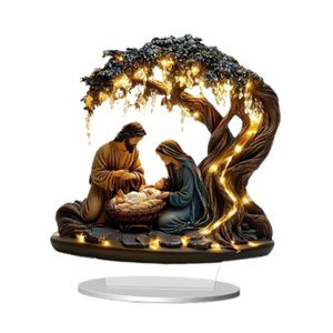 Bothyi - Belén 2D, Decoración Religiosa De Escritorio Para Estantería, Oficina, Regalo Festivo