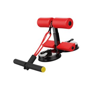 Ioensy - Soporte Para Barra De Abdominales De Suelo Con Altura Ajustable De 3 Posiciones Para Muslos, Para Oficina, Hogar, Color Rojo