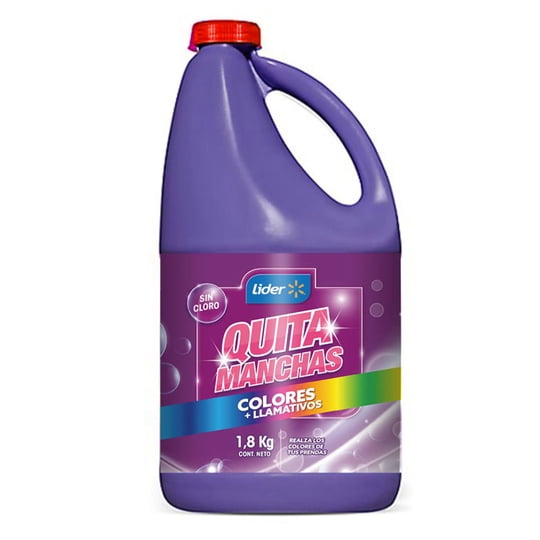 Quitamanchas Líquido Colores Llamativos Sin Cloro Botella 1,8 kg Lider