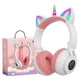 thumbnail image 1 of Auriculares YUSONIC Unicorn Kids Bluetooth plegables en blanco y rosa, 1 of 7