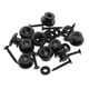 thumbnail image 5 of BOTONES DE CORREA DE GUITARRA CON TORNILLOS INOXIDABLES Y ARANDELAS DE GOMA Negro, 5 of 5