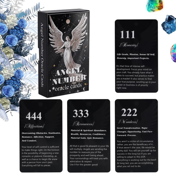 Baraja para principiantes NexuAP con números de ángel, Oracle Cards, 400 g/m²