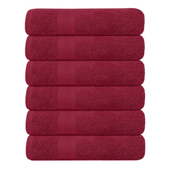 Juego de 6 toallas KAHAF COLLECTION 69 × 137 cm Burdeos