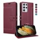 thumbnail image 3 of Premium Wallet Case for Samsung Galaxy S21 Ultra with Card Slots & Kickstand, Flip Cover Red, 3 of 6