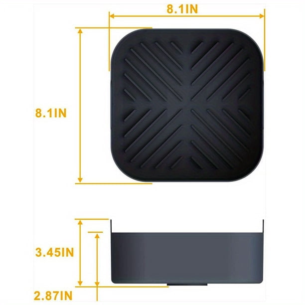 1pc Square Silicone Air Fryer Liners, Silicone Air Fryer Basket, Air Fryer Silicone Pot, Reusable Air Fryer Silicone Baking Pan, Non-sticky High Temperature Resistant Baking Pad