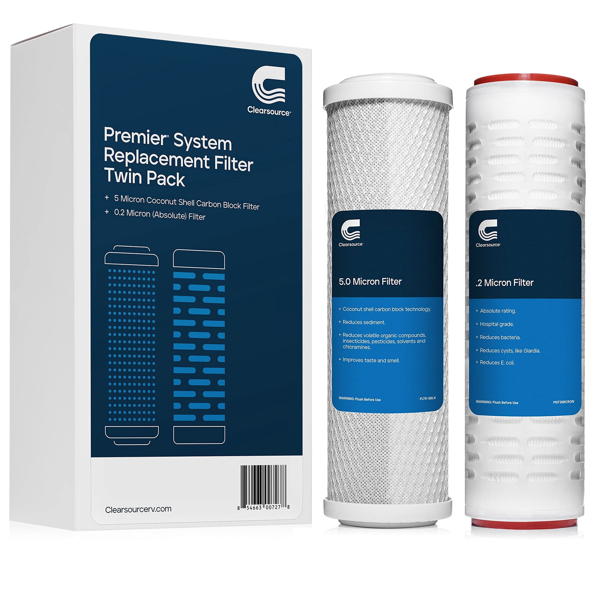 Paquete Doble De Filtros De Repuesto Para Filtro De Agua Clearsource Rv