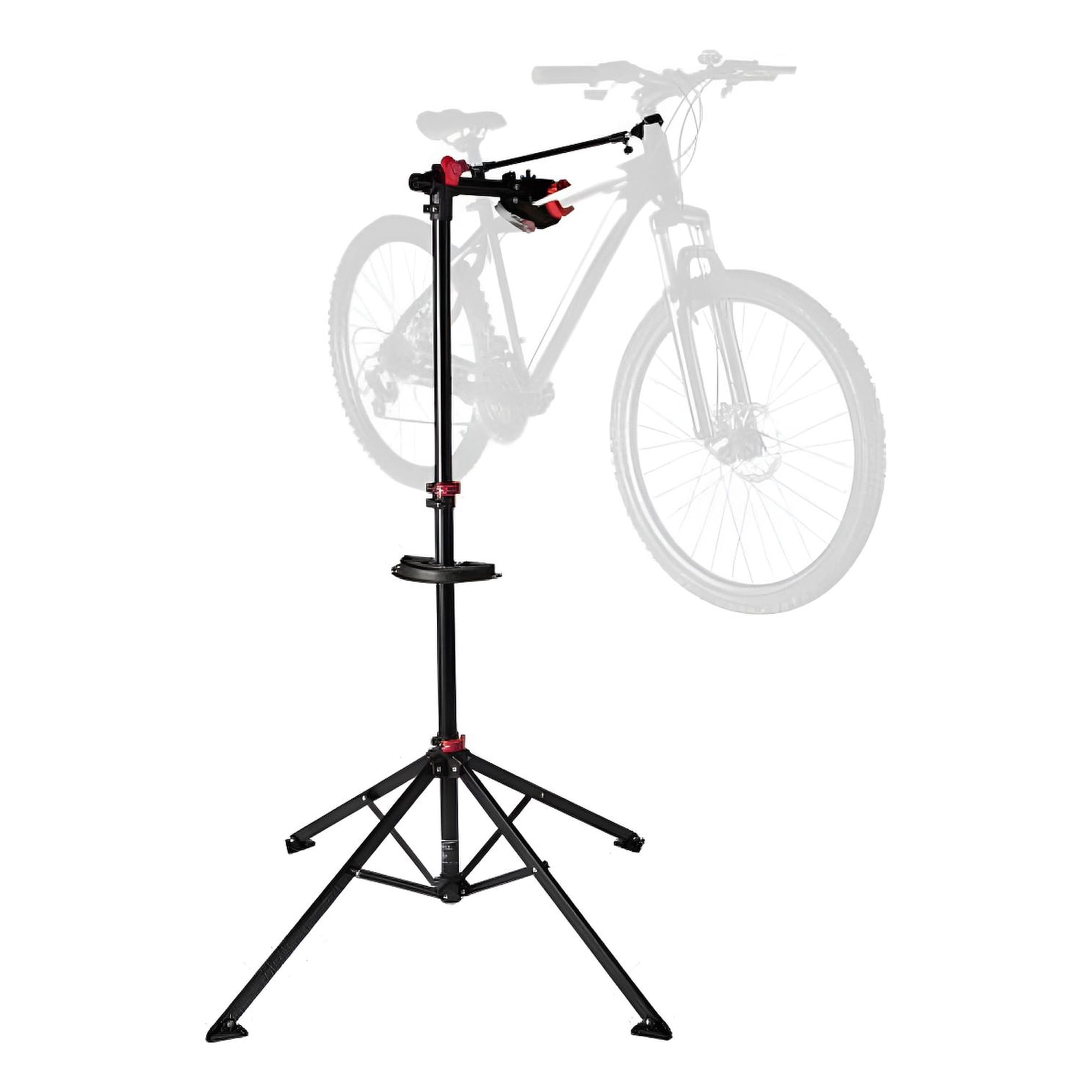 Genérica - Atril Soporte Mantención Bicicletas Ajustable Plegable Negro Con Rojo 4 Patas