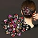 thumbnail image 3 of Rhinestones Flower Hair Clip Ponytail Hairclip Duckbill Hairpin Barrette Crystal Fancy Decorative Hair Accessories For Women, 3 of 3