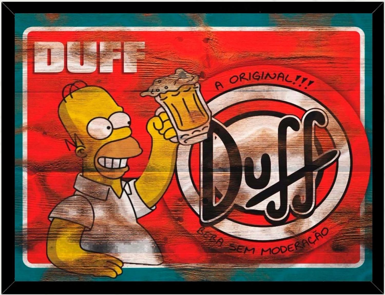 Genérico - Cuadro Decorativo Homero Tomando Cervesa Medidas 30X40 Cm