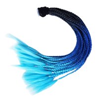 Magideal - Casco De Moto Decoración Del Cabello Decoración 55 Cm Gradiente Rampa Dreadlocks Apto , Negro Azul Gris