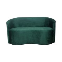 Diseños Valestrini - Sofa Curvo Felpa Verde Oscuro