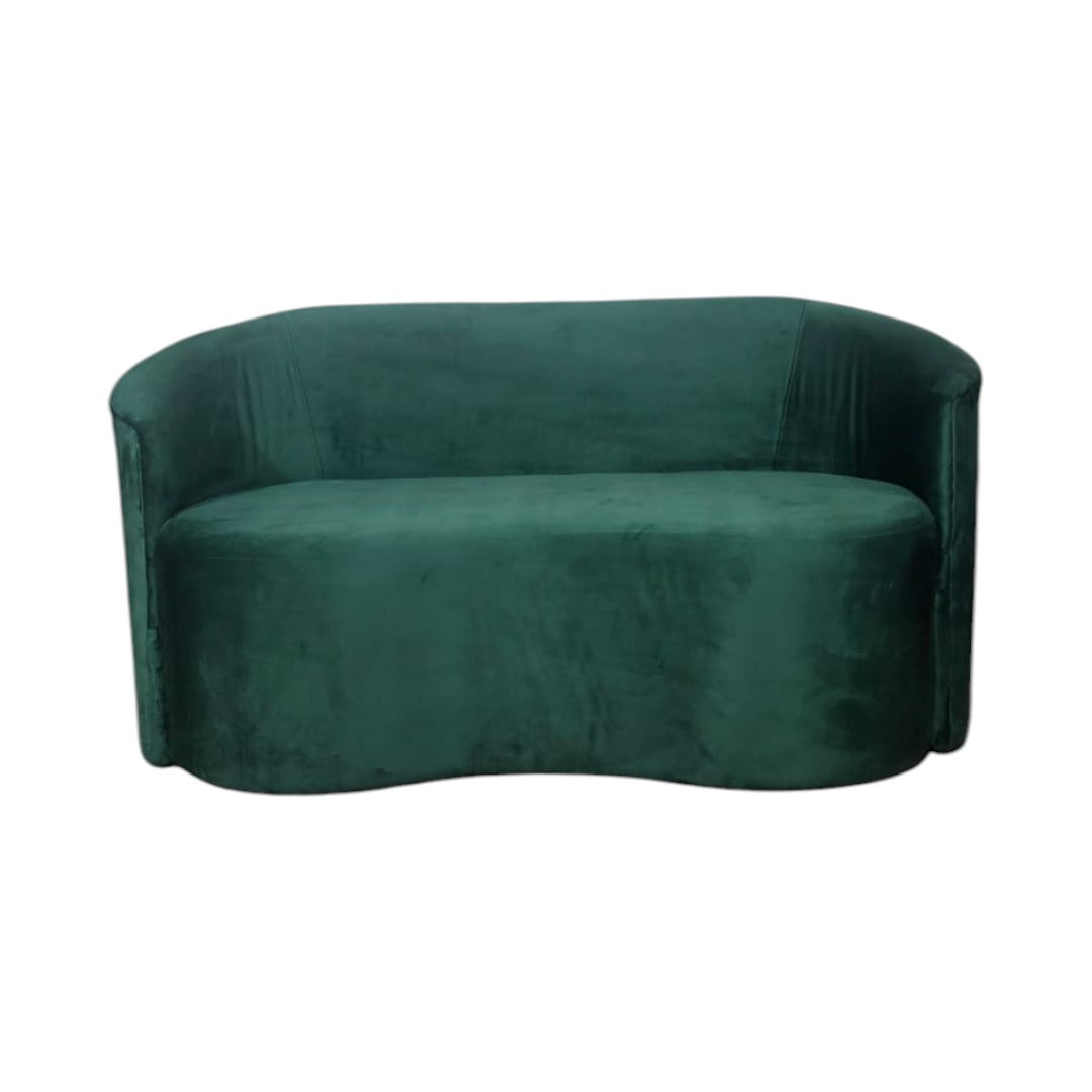 Diseños Valestrini - Sofa Curvo Felpa Verde Oscuro