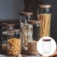 thumbnail image 2 of Frasco sellado para granos de café, frasco de vidrio para cocina, frasco de almacenamiento de madera de acacia con tapa, frasco para almacenar cereales, frutos secos, té, 2 of 5