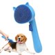 thumbnail image 2 of Cepillo Para Mascotas, Con Botón Extractor, Diseño De Orejas, color azul, 2 of 3