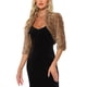 thumbnail image 1 of INSPIRE CHIC Chaqueta Bolero de Mujer para Vestidos de Noche Boda Abierta Delantera Recortada Esponjosa Imitación de Piel M Marrón, 1 of 6