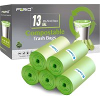 Bolsas De Basura Compostables Forid, 55 L, 13 Galones, 80 Unidades, Verdes