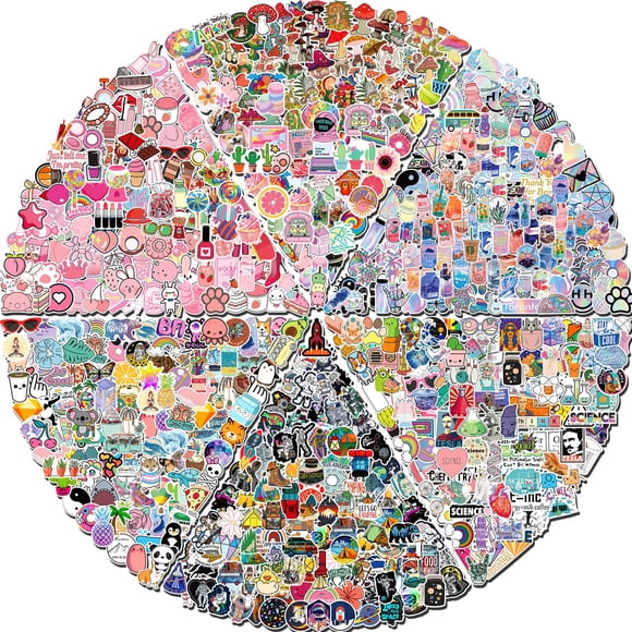 Pack de stickers Arme de 600 piezas impermeables para botellas de agua y laptop