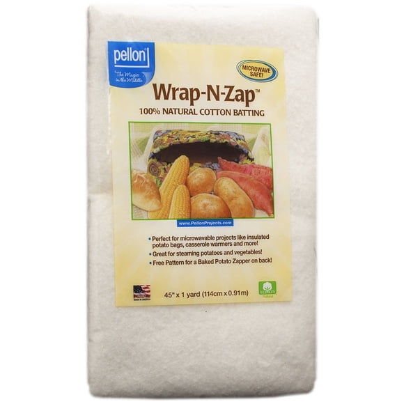 Guata para acolchado de algodón Pellon Wrap-N-Zap 114 x 91 cm, paquete de 2