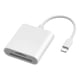 thumbnail image 2 of Lector de tarjetas SD para iPhone, lector Lightning SD y Micro SD para cámaras réflex con dos ranuras para tarjetas SD, adaptador de tarjetas de memoria para fotografía, plug and play, 2 of 7