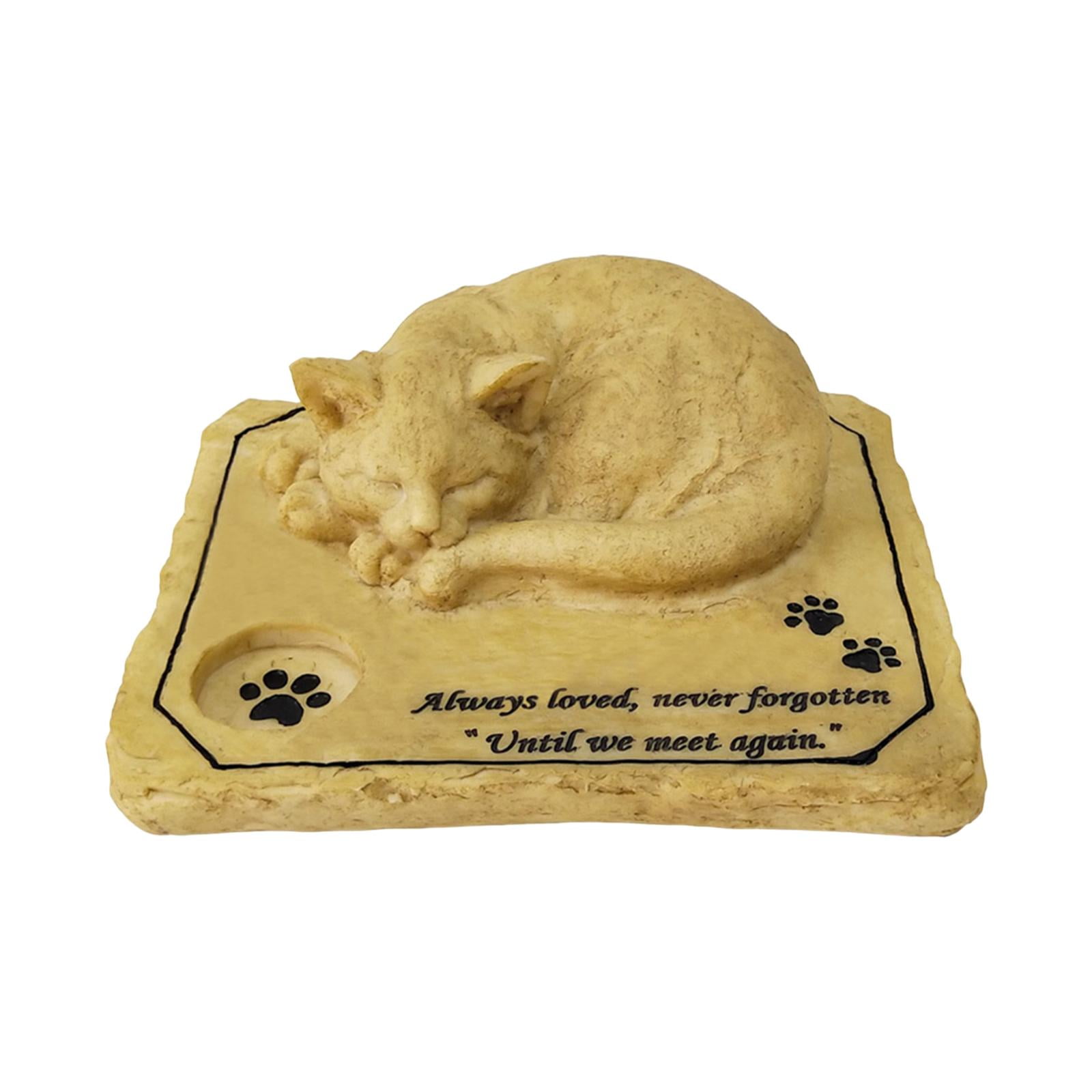 Magideal - Marcador De Tumba Para Gato, Piedra Conmemorativa Decorativa Para Mascotas, Pérdida De Gato, Regalo Ligero, Artesanía De Simpatía, Adorno, Recuerdo Con Agujero