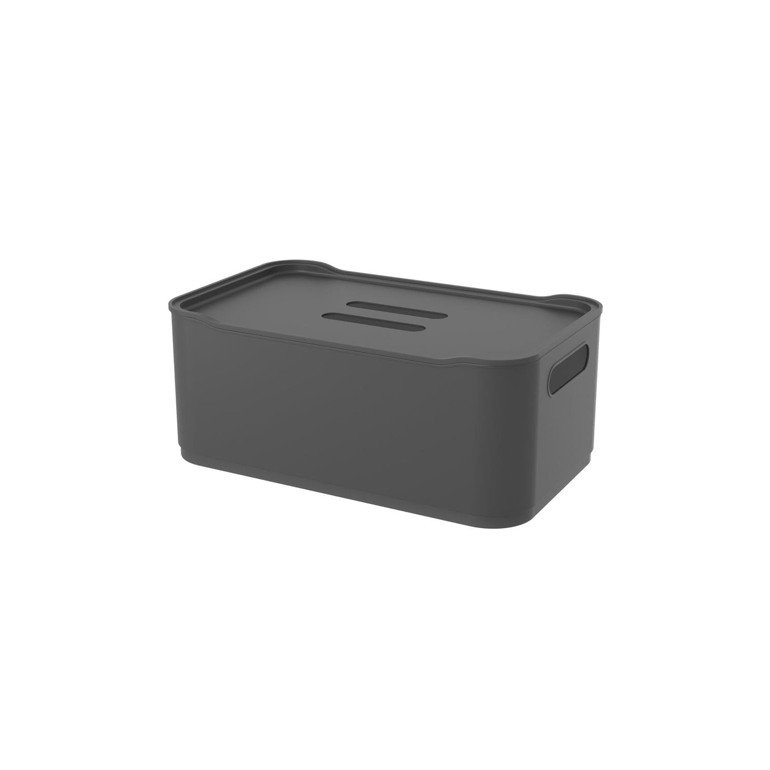 Coza - Caja Organizadora Con Tapa Fit Grande 5,6l Gris Grafito Gris