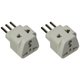 thumbnail image 1 of Adaptador de enchufe Ckitze BA12-2PK 2 en 1 de EE. UU. a Italia tipo L, paquete de 2, 1 of 2