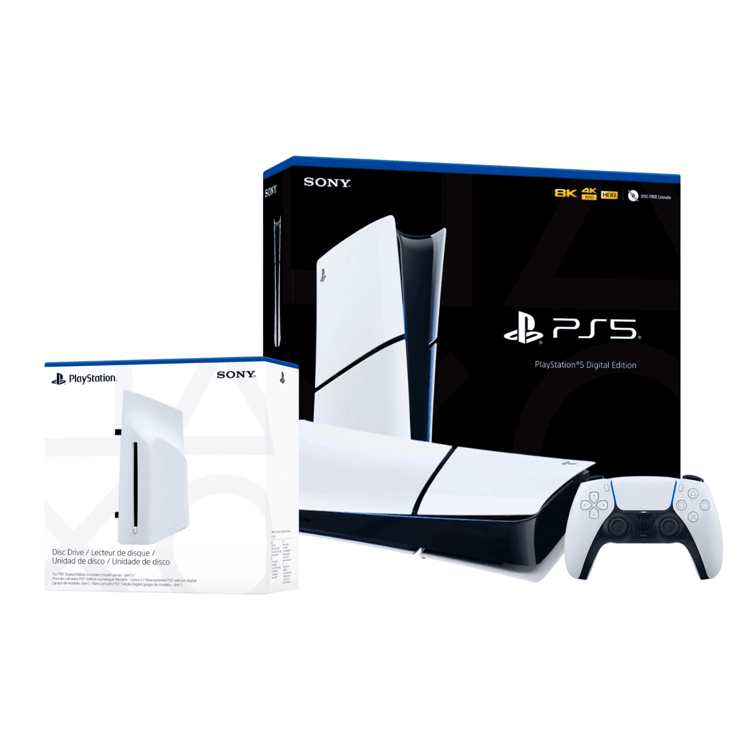 Consola Sony Ps5 Slim Digital + Unidad De Disco Externa
