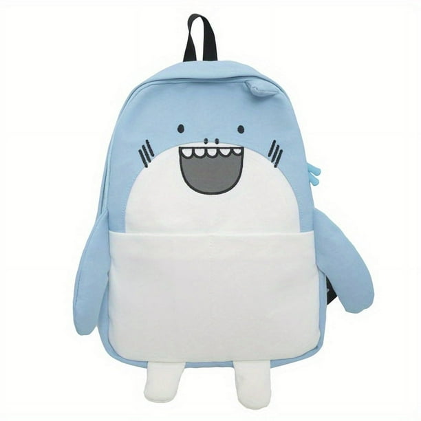 Fashion Simple Canvas Backpack, Large Capacity Cute Cartoon Backpack