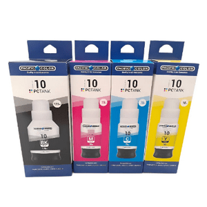 Pacific Color - Pack 4 Tintas Gi-10 Alternativa Para Canon G6010 G7010 4 Colores B/C/M/Y