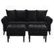 thumbnail image 1 of Sofa Lua 3c + 2 Pouf Felpa 20 Negro, 1 of 5