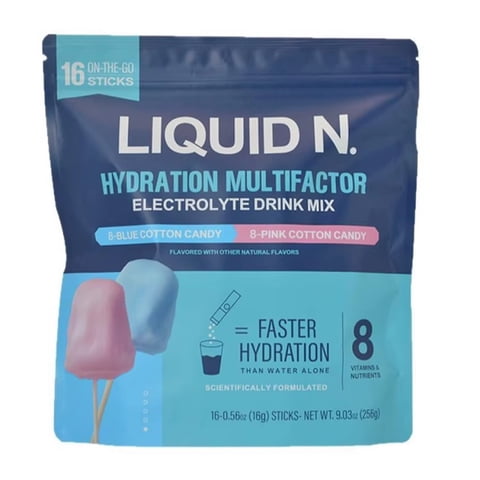 Liquid N Super Bebida Hidratante En Polvo Electrolitos 16 Un Cotton Candy
