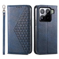 Funda Flip Foxdock Para Xiaomi 15 Pro , Estilo Billetera Con Diseño Rombo, Correa De Mano Y Soporte, Uso Diario