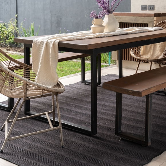 Alfombra Dakar Dormitorio Sisal Negro 170x240
