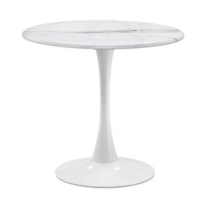 Pandalino - Mesa Redonda Tulip | Vinilo Cuarzo Blanco Blanco 80 Cm
