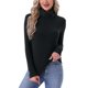 thumbnail image 1 of INSPIRE CHIC Camisetas de Cuello Alto para Mujer, Camisetas de Manga Larga con Cuello Simulado, Camiseta Térmica Cálida de Otoño e Invierno, Capa Básica M Negro, 1 of 6