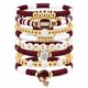 thumbnail image 1 of Pulsera Artlunar de Fútbol Apilable Burdeos/Blanca, 1 of 6